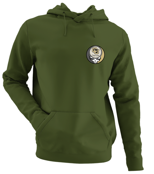 University of Colorado Denver - Premium Grateful Dead Left Chest Hoodie - Military Green