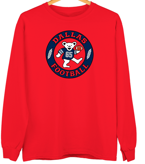Dallas Football Dancing Bear Premium Crewneck — Dallas Cowboys — Red