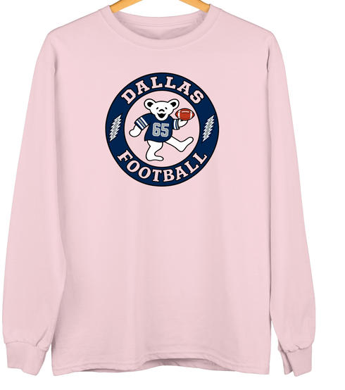 Dallas Football Dancing Bear Premium Crewneck — Dallas Cowboys — Light Pink