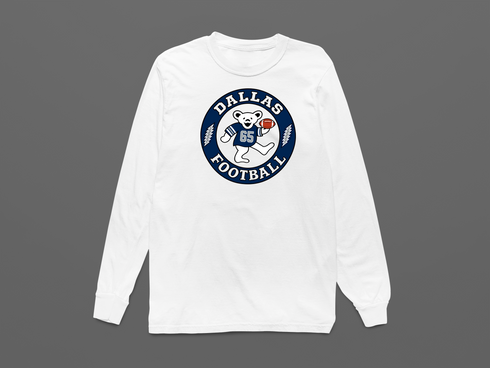 Dallas Football Dancing Bear Premium Long-Sleeve — Dallas Cowboys — White