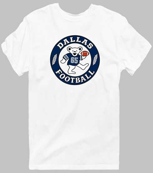 Dallas Football Dancing Bear Premium T-Shirt — Dallas Cowboys — White