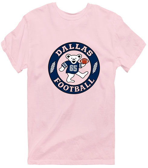 Dallas Football Dancing Bear Premium T-Shirt — Dallas Cowboys — Light Pink