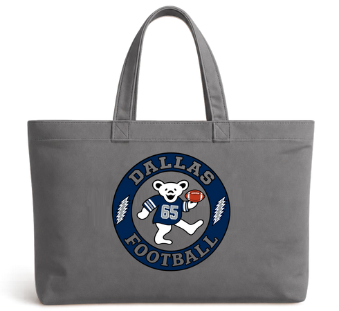 Dallas Football Dancing Bear Premium Tote Bag — Dallas Cowboys — Grey