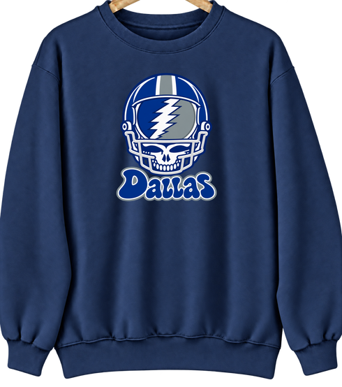 Dallas Helmet Stealie Premium Unisex Crewneck — Dallas Cowboys — Navy