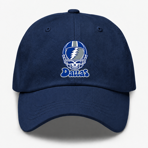 Dallas Helmet Stealie Premium Unisex Dad Hat — Dallas Cowboys — Navy