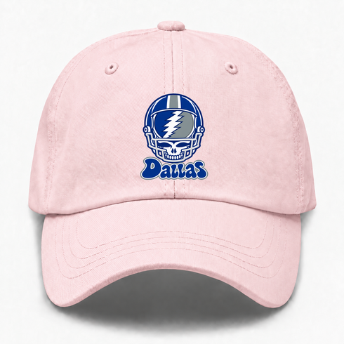 Dallas Helmet Stealie Premium Unisex Dad Hat — Dallas Cowboys — Pink