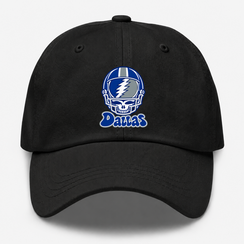 Dallas Helmet Stealie Premium Unisex Dad Hat — Dallas Cowboys — Black