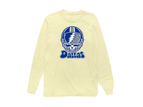 Dallas Helmet Stealie Premium Unisex Long-Sleeve — Dallas Cowboys — Butter