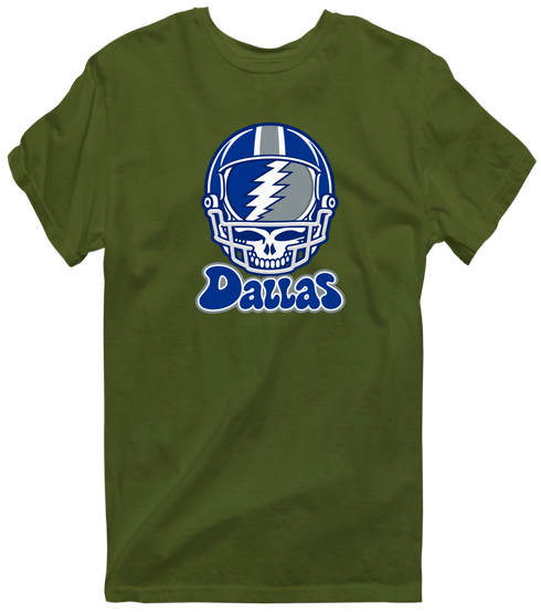 Dallas Helmet Stealie Premium Unisex T-Shirt — Dallas Cowboys — Military Green
