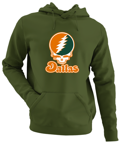 Dallas Stealie Premium Unisex Hoodie — Design: Texas at Dallas The University of — Military Green