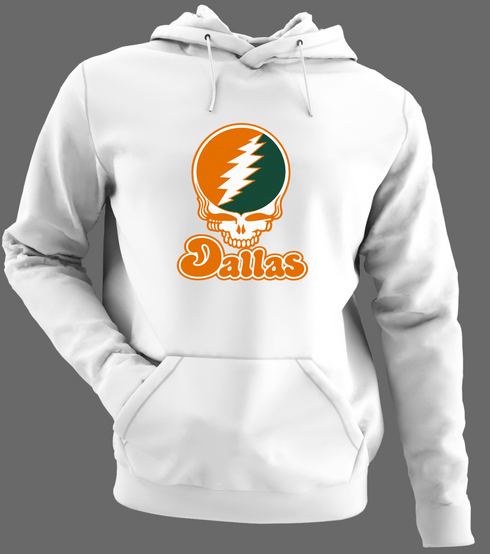 Dallas Stealie Premium Unisex Hoodie — Design: Texas at Dallas The University of — White/Grey