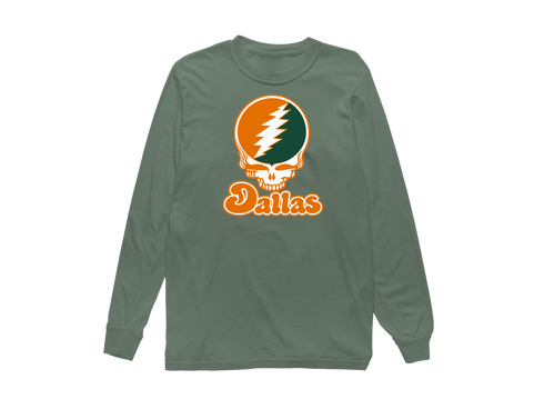 Dallas Stealie Premium Unisex Long-Sleeve — Design: Texas at Dallas The University of — Light Green