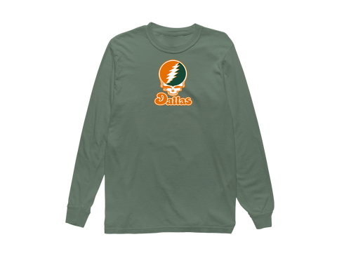 Dallas Stealie Premium Unisex Long-Sleeve — Design: Texas at Dallas The University of — Light Green