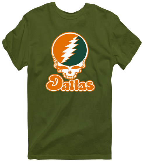 Dallas Stealie Premium Unisex T-Shirt — Design: Texas at Dallas The University of — Military Green