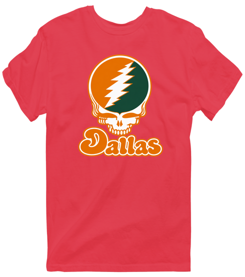 Dallas Stealie Premium Unisex T-Shirt — Design: Texas at Dallas The University of — Heather Red