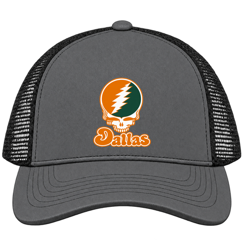 Dallas Stealie Premium Unisex Trucker Cap — Design: Texas at Dallas The University of — Charcoal/Black