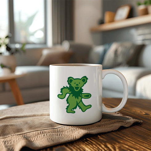 Grateful Dead - Green Dancing Bear 15 Ounce Coffee Mug - StealieShop