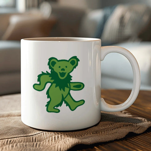 Grateful Dead - Green Dancing Bear 15 Ounce Coffee Mug - StealieShop