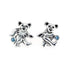 Grateful Dead - Dancing Bear Sterling Silver Semi Precious Post Earrings - StealieShop