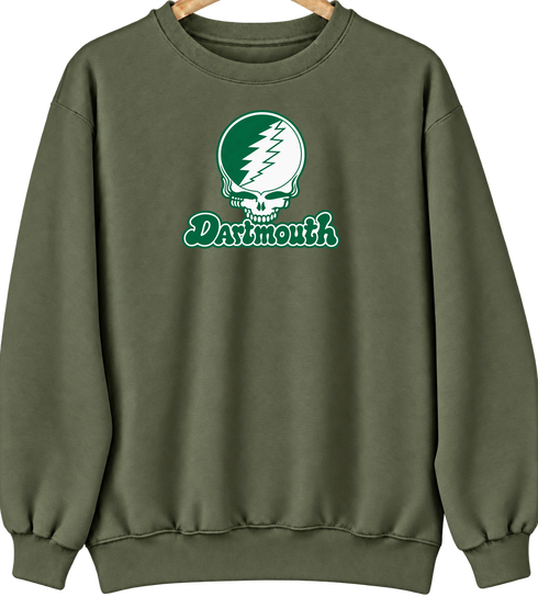 Dartmouth Stealie Premium Unisex Crewneck — Military Green