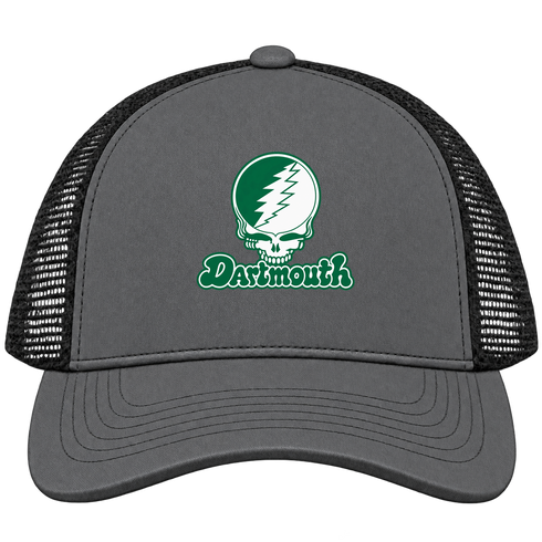 Dartmouth Stealie Premium Unisex Trucker Cap — Design: Dartmouth College — Charcoal/Black