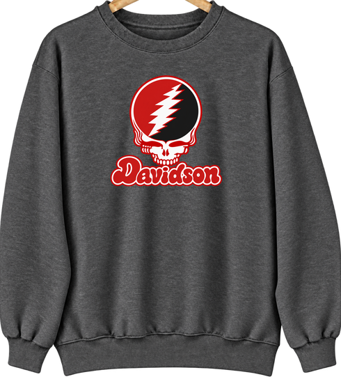 Davidson- Stealie Premium Unisex Crewneck — Design: Davidson-College — Dark Heather