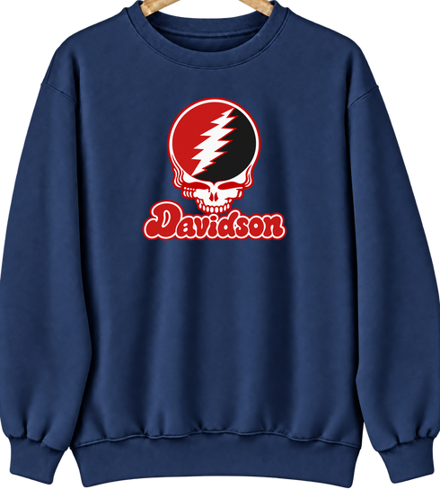 Davidson- Stealie Premium Unisex Crewneck — Design: Davidson-College — Navy