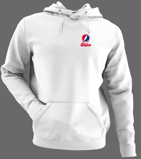Dayton Stealie Premium Unisex Hoodie — Design: Dayton University of — White/Grey