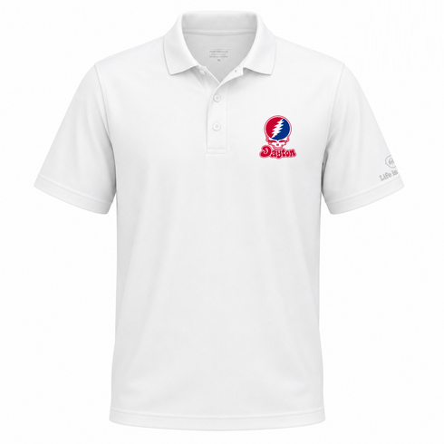 Dayton Stealie Premium Unisex Polo — Design: Dayton University of — White