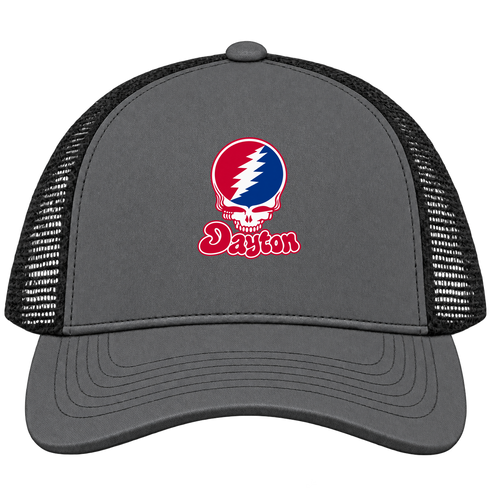 Dayton Stealie Premium Unisex Trucker Cap — Design: Dayton University of — Charcoal/Black