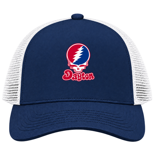 Dayton Stealie Premium Unisex Trucker Cap — Design: Dayton University of — Navy/White