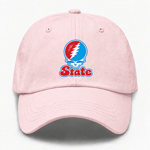 Delaware Stealie Premium Unisex Dad Hat — Design: Delaware State University — Pink