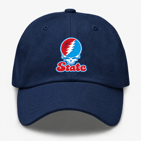 Delaware Stealie Premium Unisex Dad Hat — Design: Delaware State University — Navy