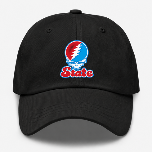 Delaware Stealie Premium Unisex Dad Hat — Design: Delaware State University — Black