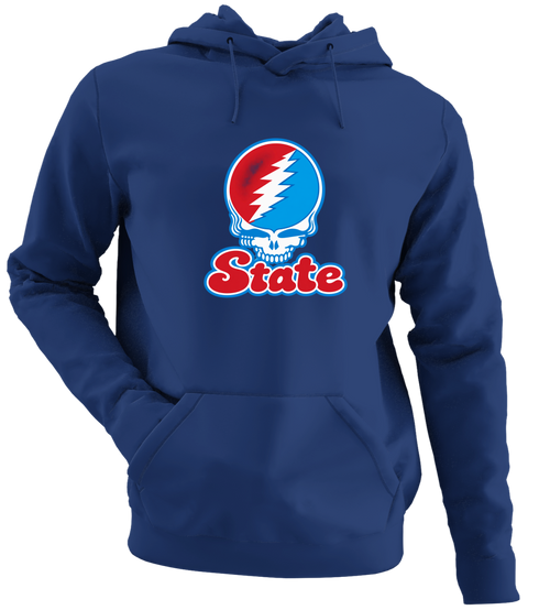 Delaware Stealie Premium Unisex Hoodie — Design: Delaware State University — Navy
