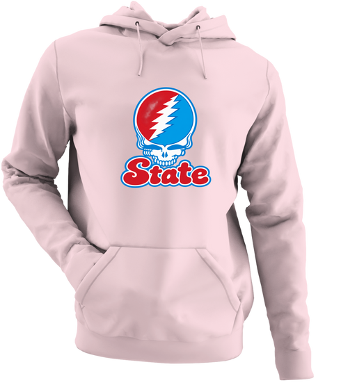 Delaware Stealie Premium Unisex Hoodie — Design: Delaware State University — Light Pink