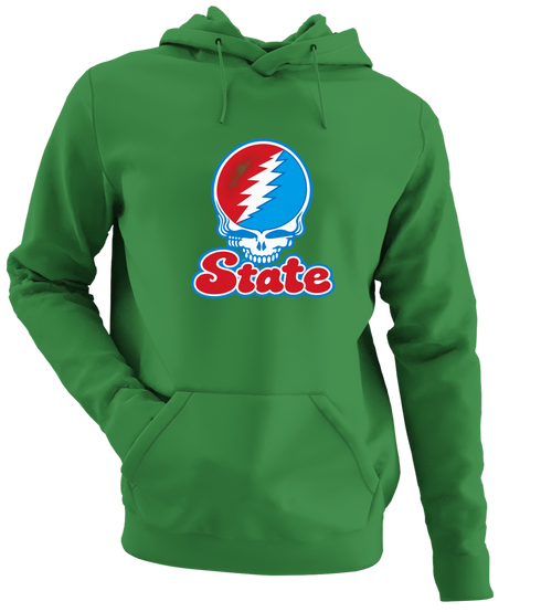Delaware Stealie Premium Unisex Hoodie — Design: Delaware State University — Irish Green