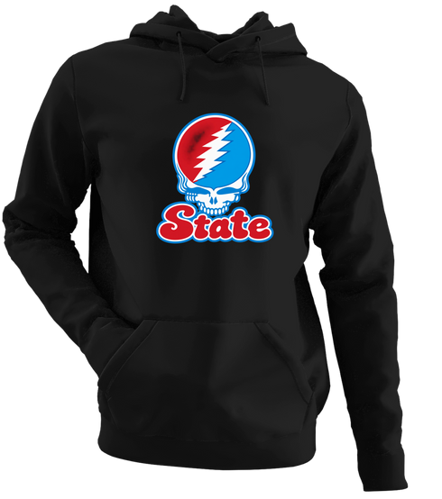 Delaware Stealie Premium Unisex Hoodie — Design: Delaware State University — Black