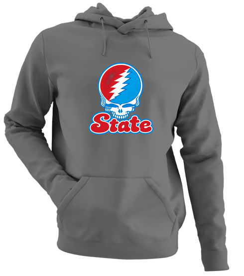 Delaware Stealie Premium Unisex Hoodie — Design: Delaware State University — Charcoal