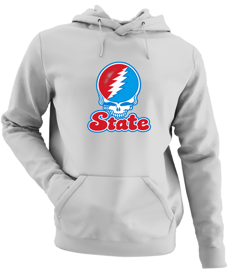 Delaware Stealie Premium Unisex Hoodie — Design: Delaware State University — Sport Grey