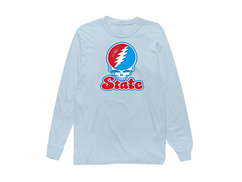 Delaware Stealie Premium Unisex Long-Sleeve — Design: Delaware State University — Chambray