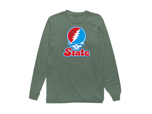 Delaware Stealie Premium Unisex Long-Sleeve — Design: Delaware State University — Light Green