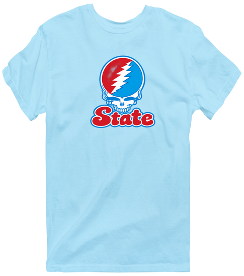 Delaware Stealie Premium Unisex T-Shirt — Design: Delaware State University — Light Blue