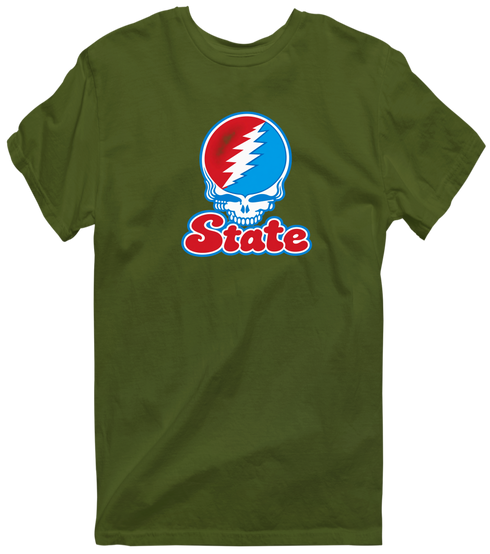 Delaware Stealie Premium Unisex T-Shirt — Design: Delaware State University — Military Green