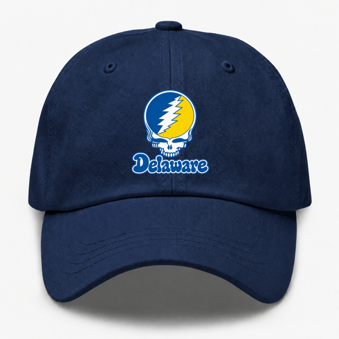 Delaware Stealie Premium Unisex Dad Hat — Design: Delaware University of — Navy