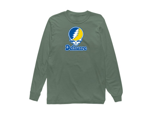 Delaware Stealie Premium Unisex Long-Sleeve — Design: Delaware University of — Light Green