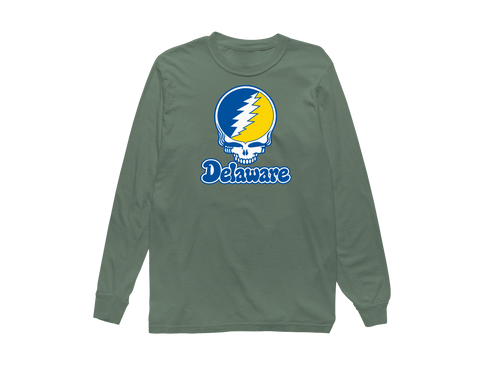Delaware Stealie Premium Unisex Long-Sleeve — Design: Delaware University of — Light Green
