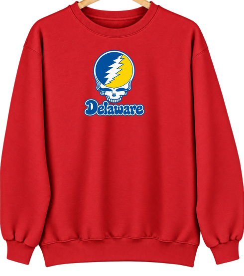 Delaware Stealie Premium Unisex Crewneck — Design: Delaware University of — Red