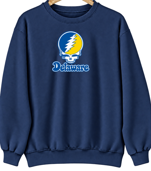 Delaware Stealie Premium Unisex Crewneck — Design: Delaware University of — Navy
