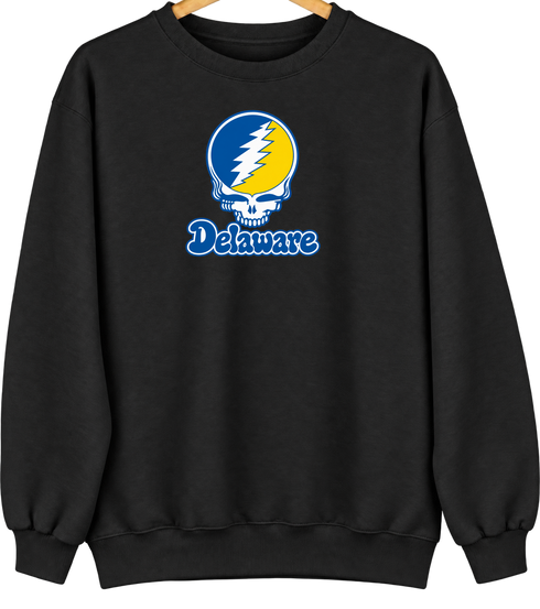 Delaware Stealie Premium Unisex Crewneck — Design: Delaware University of — Black